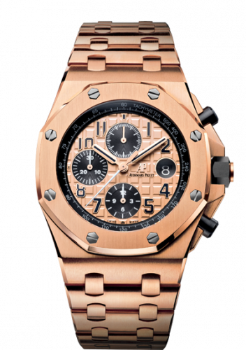 replica Audemars Piguet - 26470OR.OO.1000OR.01 Royal Oak Offshore 26470 Pink Gold / Pink Gold / Bracelet watch - Click Image to Close