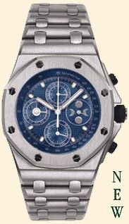 replica Audemars Piguet - 25854BC.O.1150BC.01 Royal Oak OffShore 25854 Perpetual Calendar White Gold / Blue watch - Click Image to Close