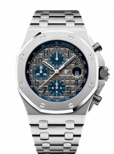 replica Audemars Piguet - 26474TI.OO.1000TI.01 Royal Oak OffShore 42 Chronograph Titanium / Grey / Bracelet / QE II Cup watch - Click Image to Close