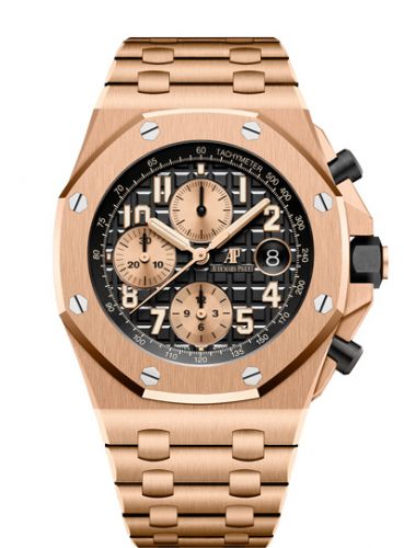 replica Audemars Piguet - 26470OR.OO.1000OR.03 Royal Oak Offshore 26470 Pink Gold / Black / Bracelet watch