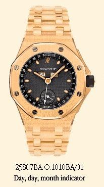 replica Audemars Piguet - 25807BA.O.1010BA/01 Royal Oak OffShore 25807 Full Calendar Yellow Gold / Blue / Bracelet watch