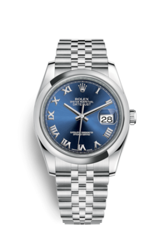 Rolex - 116200-0069 Datejust 36 Stainless Steel Domed / Jubilee / Blue Roman replica watch - Click Image to Close