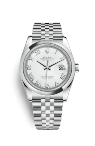 Rolex - 116200-0070 Datejust 36 Stainless Steel Domed / Jubilee / White Roman replica watch - Click Image to Close