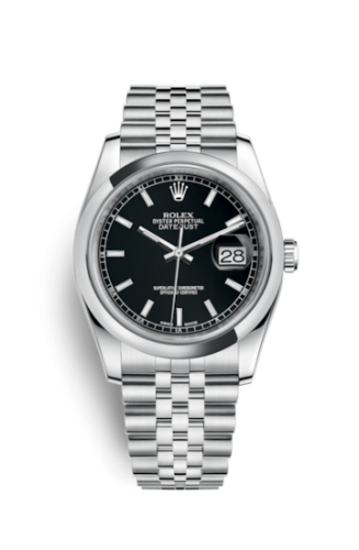 Rolex - 116200-0099 Datejust 36 Stainless Steel Domed / Jubilee / Black replica watch - Click Image to Close