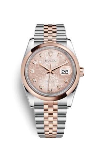 Rolex - 116201-0062 Datejust 36 Rolesor Everose Domed / Oyster / Pink Computer replica watch