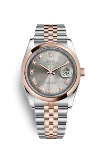 Rolex - 116201-0071 Datejust 36 Rolesor Everose Domed / Oyster / Steel Roman replica watch