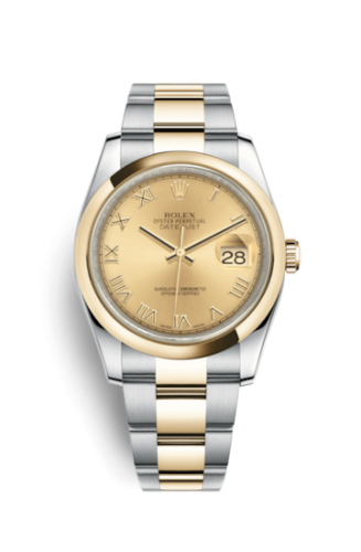 Rolex - 116203-0128 Datejust 36 Rolesor Yellow Domed / Oyster / Champagne Roman replica watch