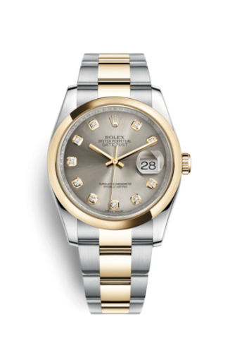 Rolex - 116203-0138 Datejust 36 Rolesor Yellow Domed / Oyster / Steel Diamonds replica watch