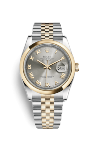 Rolex - 116203-0145 Datejust 36 Rolesor Yellow Domed / Jubilee / Steel Roman replica watch