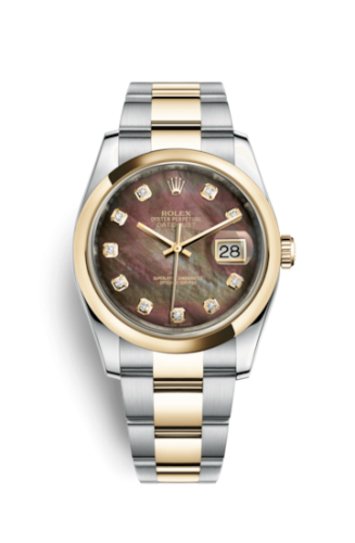 Rolex - 116203-0149 Datejust 36 Rolesor Yellow Domed / Oyster / Brown MOP replica watch