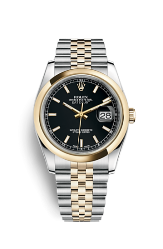 Rolex - 116203-0174 Datejust 36 Rolesor Yellow Domed / Jubilee / Black replica watch