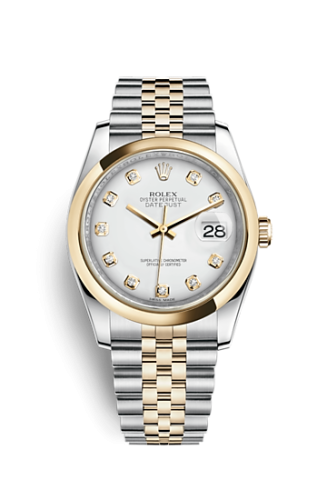 Rolex - 116203-0175 Datejust 36 Rolesor Yellow Domed / Jubilee / White Diamond replica watch - Click Image to Close