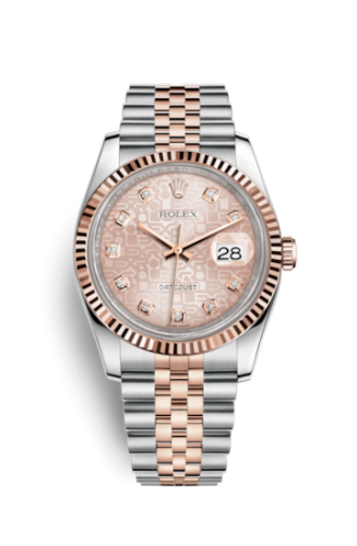 Rolex - 116231-0058 Datejust 36 Rolesor Everose Fluted / Jubilee / Pink Computer replica watch