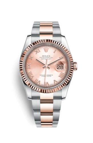Rolex - 116231-0067 Datejust 36 Rolesor Everose Fluted / Oyster / Pink Roman replica watch