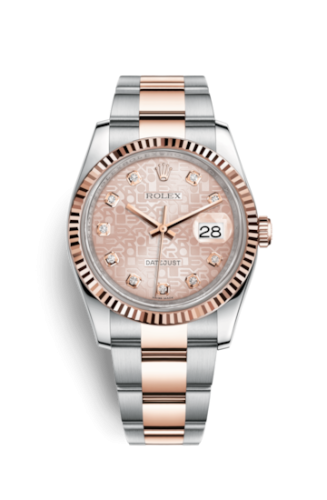 Rolex - 116231-0076 Datejust 36 Rolesor Everose Fluted / Oyster / Pink Computer replica watch