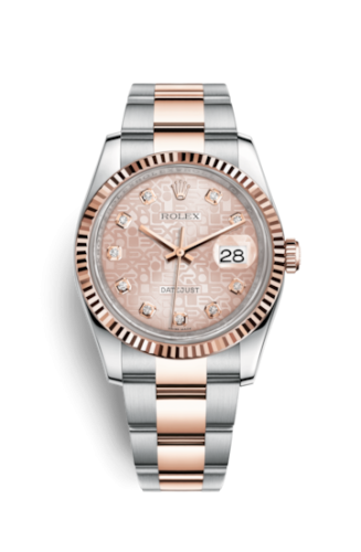 Rolex - 116231-0076 Datejust 36 Rolesor Everose Fluted / Oyster / Pink Computer replica watch - Click Image to Close