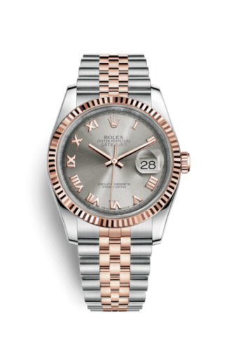 Rolex - 116231-0087 Datejust 36 Rolesor Everose Fluted / Jubilee / Pink Roman replica watch - Click Image to Close