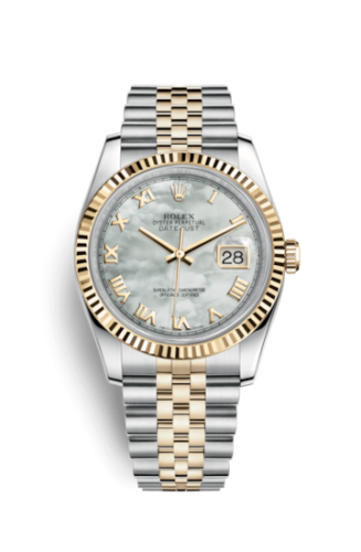 Rolex - 116233-0203 Datejust 36 Rolesor Yellow Fluted / Jubilee / MOP Roman replica watch
