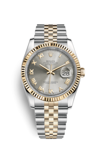 Rolex - 116233-0204 Datejust 36 Rolesor Yellow Fluted / Jubilee / Steel Roman replica watch