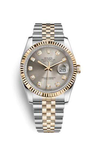 Rolex - 116233-0205 Datejust 36 Rolesor Yellow Fluted / Jubilee / Steel Diamonds replica watch