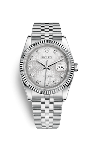 Rolex - 116234-0087 Datejust 36 Stainless Steel Fluted / Jubilee / Silver Computer replica watch