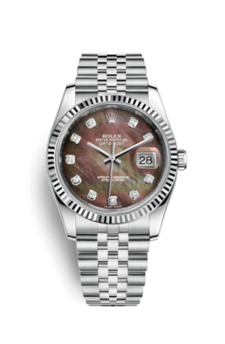 Rolex - 116234-0105 Datejust 36 Stainless Steel Fluted / Jubilee / Brown MOP replica watch
