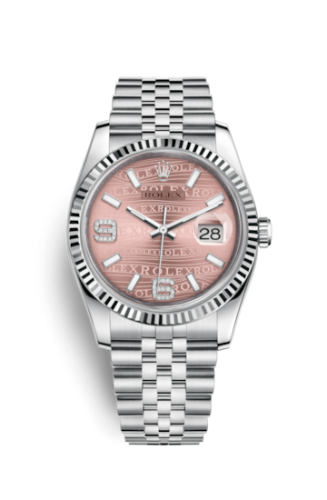 Rolex - 116234-0113 Datejust 36 Stainless Steel Fluted / Jubilee / Pink Wave replica watch