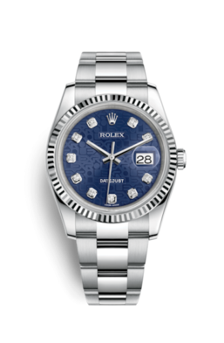 Rolex - 116234-0123 Datejust 36 Stainless Steel Fluted / Oyster / Blue Computer replica watch