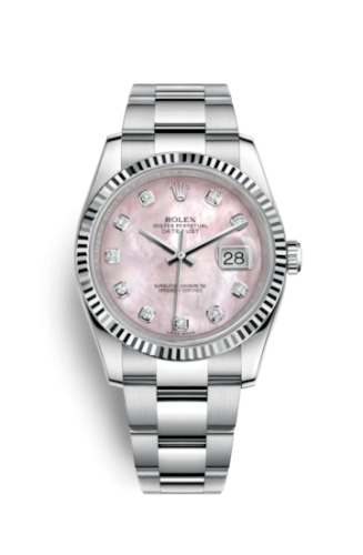 Rolex - 116234-0150 Datejust 36 Stainless Steel Fluted / Oyster / Pink MOP replica watch