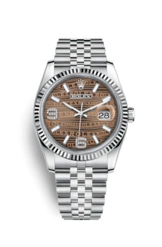 Rolex - 116234-0158 Datejust 36 Stainless Steel Fluted / Jubilee / Bronze Wave replica watch