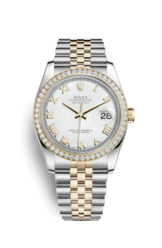 Rolex - 116243-0001 Datejust 36 Rolesor Yellow Diamond / Jubilee / White Roman replica watch