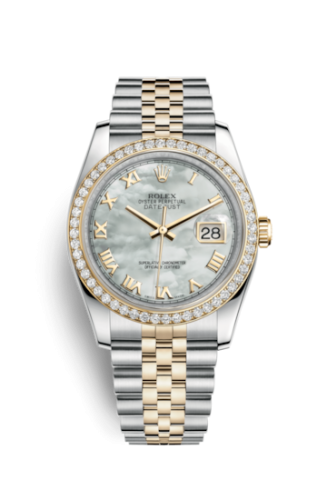 Rolex - 116243-0017 Datejust 36 Rolesor Yellow Diamond / Jubilee / MOP Roman replica watch