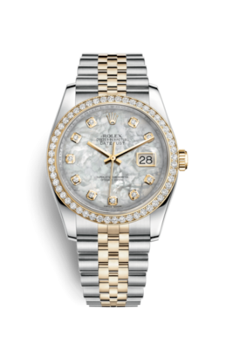 Rolex - 116243-0018 Datejust 36 Rolesor Yellow Diamond / Jubilee / MOP replica watch
