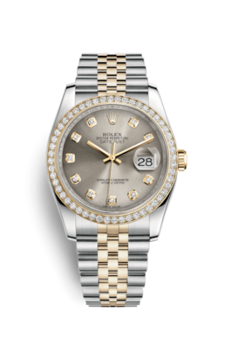 Rolex - 116243-0023 Datejust 36 Rolesor Yellow Diamond / Jubilee / Steel Diamond replica watch - Click Image to Close