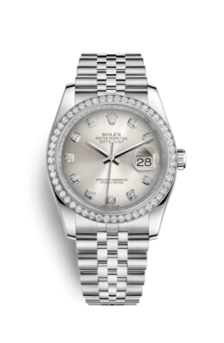 Rolex - 116244-0001 Datejust 36 Stainless Steel Diamond / Jubilee / Silver Diamonds replica watch