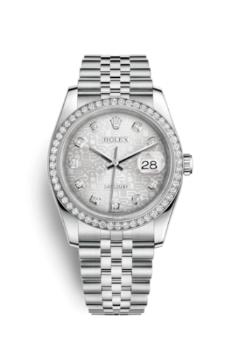 Rolex - 116244-0008 Datejust 36 Stainless Steel Diamond / Jubilee / Silver Computer replica watch
