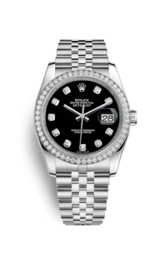 Rolex - 116244-0014 Datejust 36 Stainless Steel Diamond / Jubilee / Black Diamond replica watch - Click Image to Close