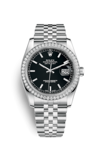 Rolex - 116244-0043 Datejust 36 Stainless Steel Diamond / Jubilee / Black replica watch