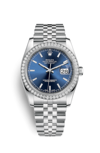 Rolex - 116244-0063 Datejust 36 Stainless Steel Diamond / Jubilee / Blue replica watch