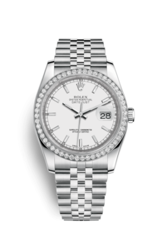 Rolex - 116244-0064 Datejust 36 Stainless Steel Diamond / Jubilee / White replica watch