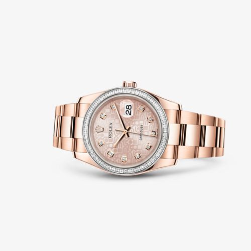 Rolex - 116285bbr-0011 Datejust 36 Everose Baguette / Oyster / Pink Computer replica watch - Click Image to Close