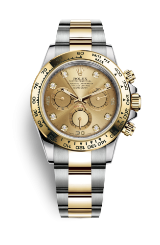 Rolex - 116503-0006 Cosmograph Daytona Stainless Steel / Yellow Gold / Champagne Diamond replica watch - Click Image to Close