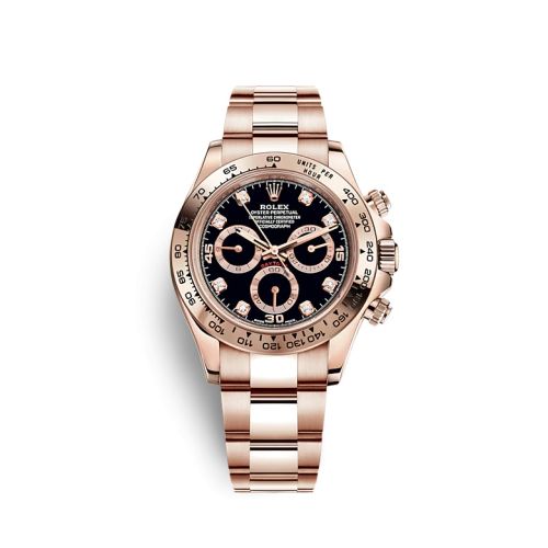 Rolex - 116505-0015 Cosmograph Daytona Everose / Black - Diamond replica watch - Click Image to Close