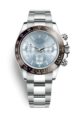 Rolex - 116506-0002 Cosmograph Daytona Platinum / Cerachrom / Ice Blue - Baguette replica watch