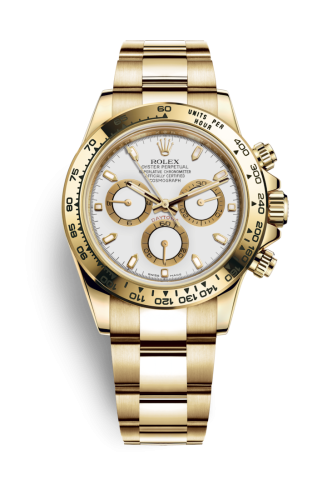 Rolex - 116508-0001 Cosmograph Daytona Yellow Gold / White replica watch - Click Image to Close