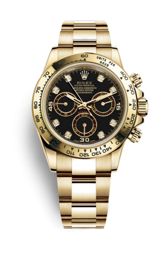 Rolex - 116508-0008 Cosmograph Daytona Yellow Gold / Black Diamond replica watch