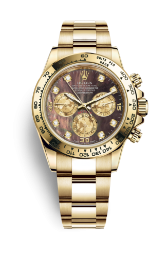 Rolex - 116508-0011 Cosmograph Daytona Yellow Gold / Black MOP Diamond replica watch