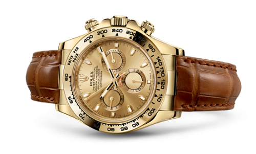Rolex - 116518-0131 Cosmograph Daytona Yellow Gold / Champagne / Strap replica watch