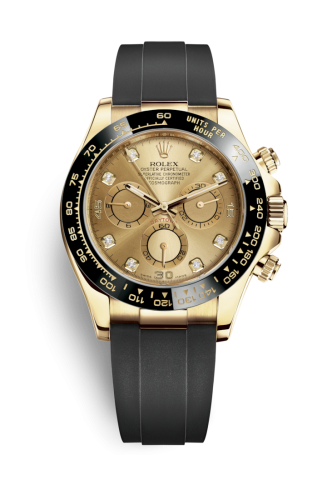 Rolex - 116518LN-0036 Cosmograph Daytona Yellow Gold / Cerachrom / Champagne-Diamond / Oysterflex replica watch