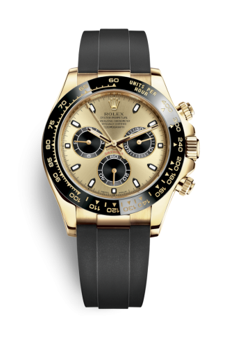 Rolex - 116518LN-0040 Cosmograph Daytona Yellow Gold / Cerachrom / Champagne / Oysterflex replica watch - Click Image to Close